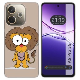 Funda Silicona para Oppo A5 Pro 5G diseño Leon Dibujos