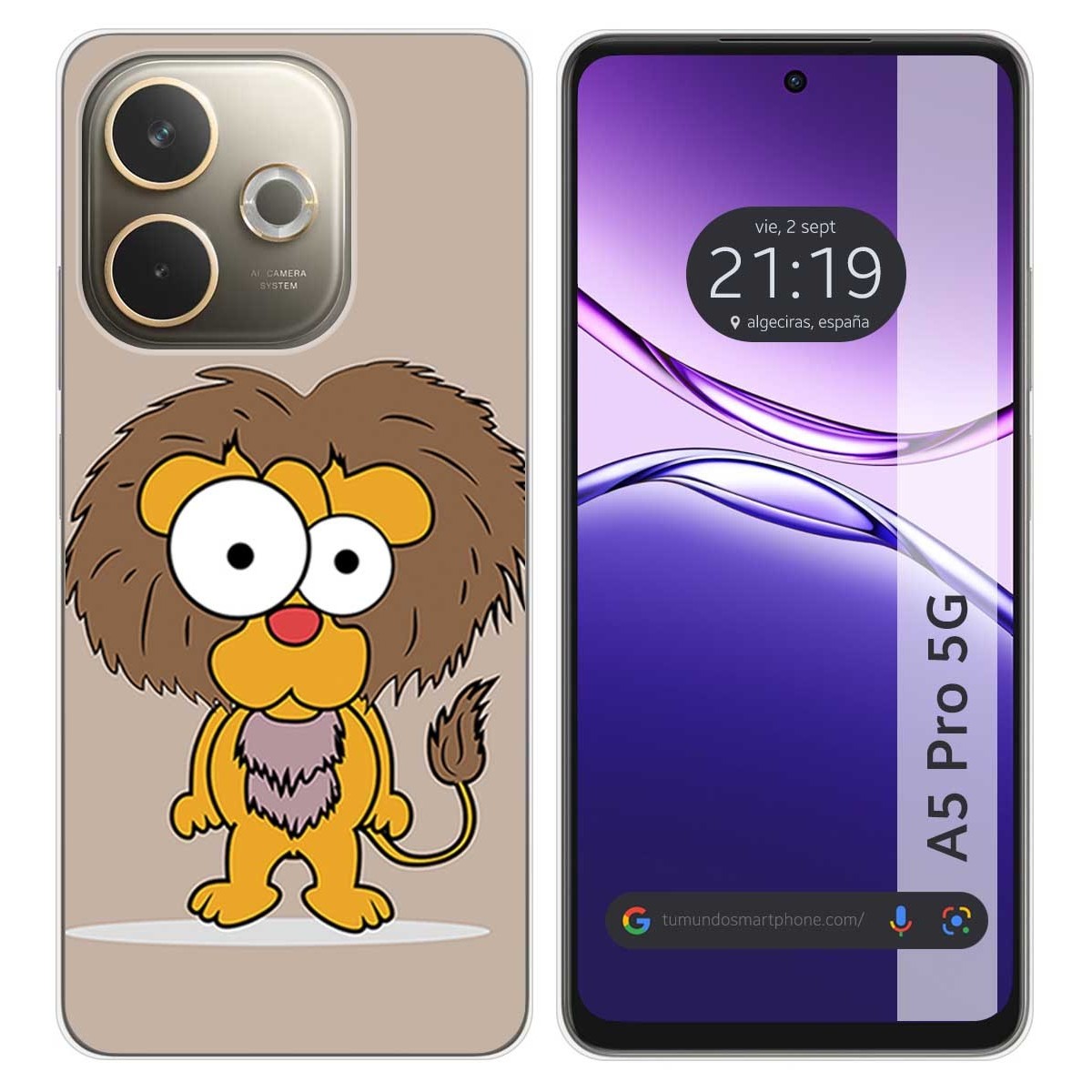 Funda Silicona para Oppo A5 Pro 5G diseño Leon Dibujos