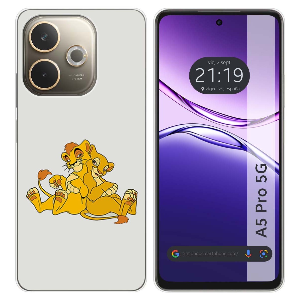 Funda Silicona para Oppo A5 Pro 5G diseño Leones Dibujos