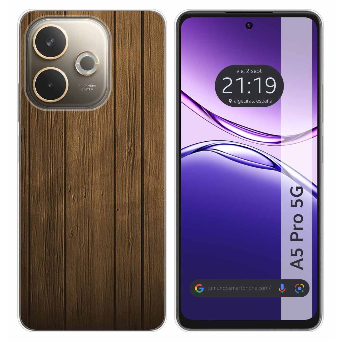 Funda Silicona para Oppo A5 Pro 5G diseño Madera Dibujos