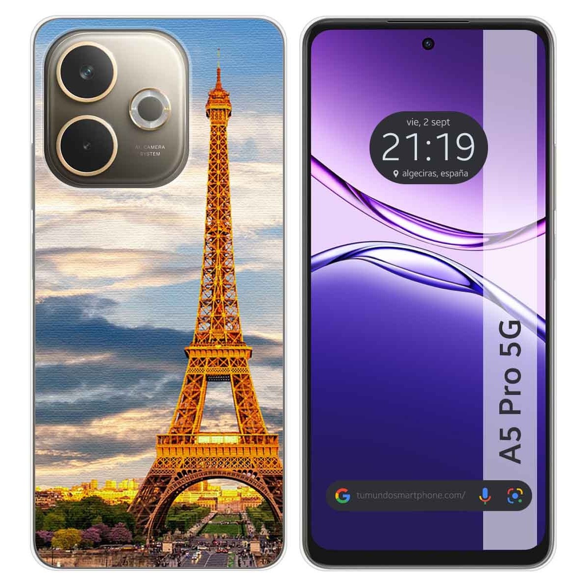 Funda Silicona para Oppo A5 Pro 5G diseño Paris Dibujos