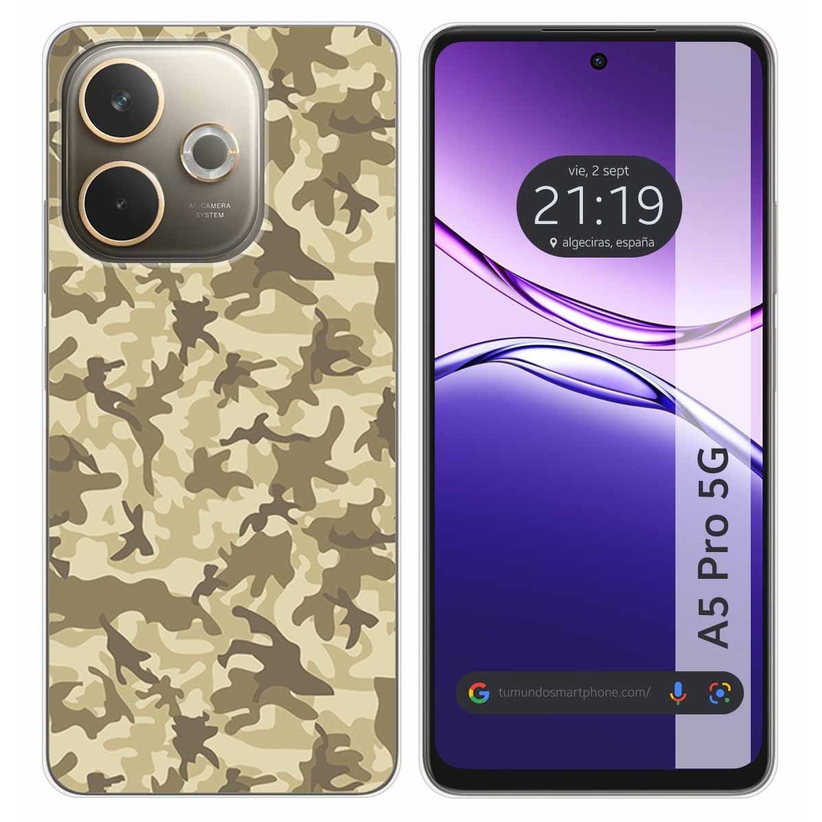 Funda Silicona para Oppo A5 Pro 5G diseño Sand Camuflaje Dibujos