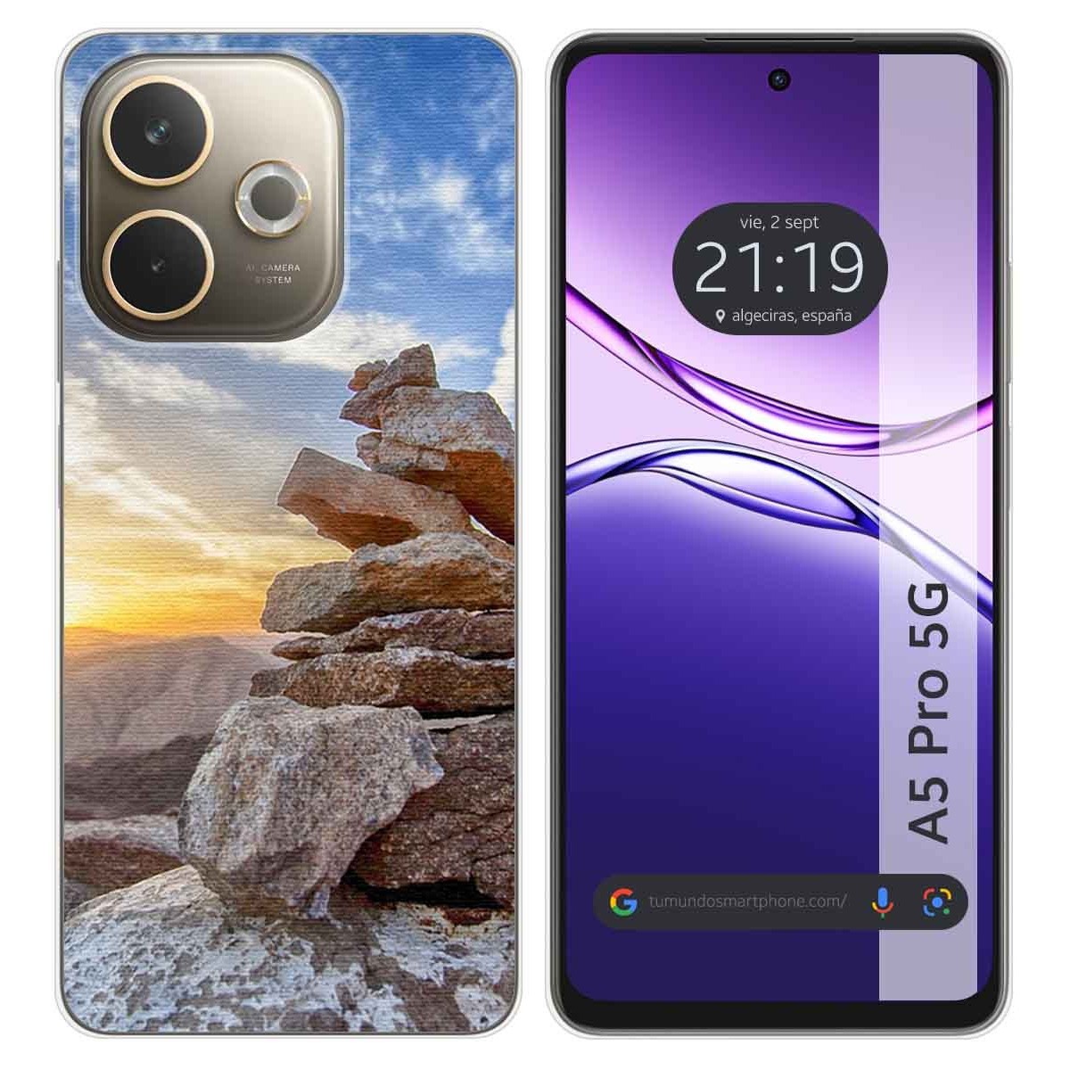 Funda Silicona para Oppo A5 Pro 5G diseño Sunset Dibujos