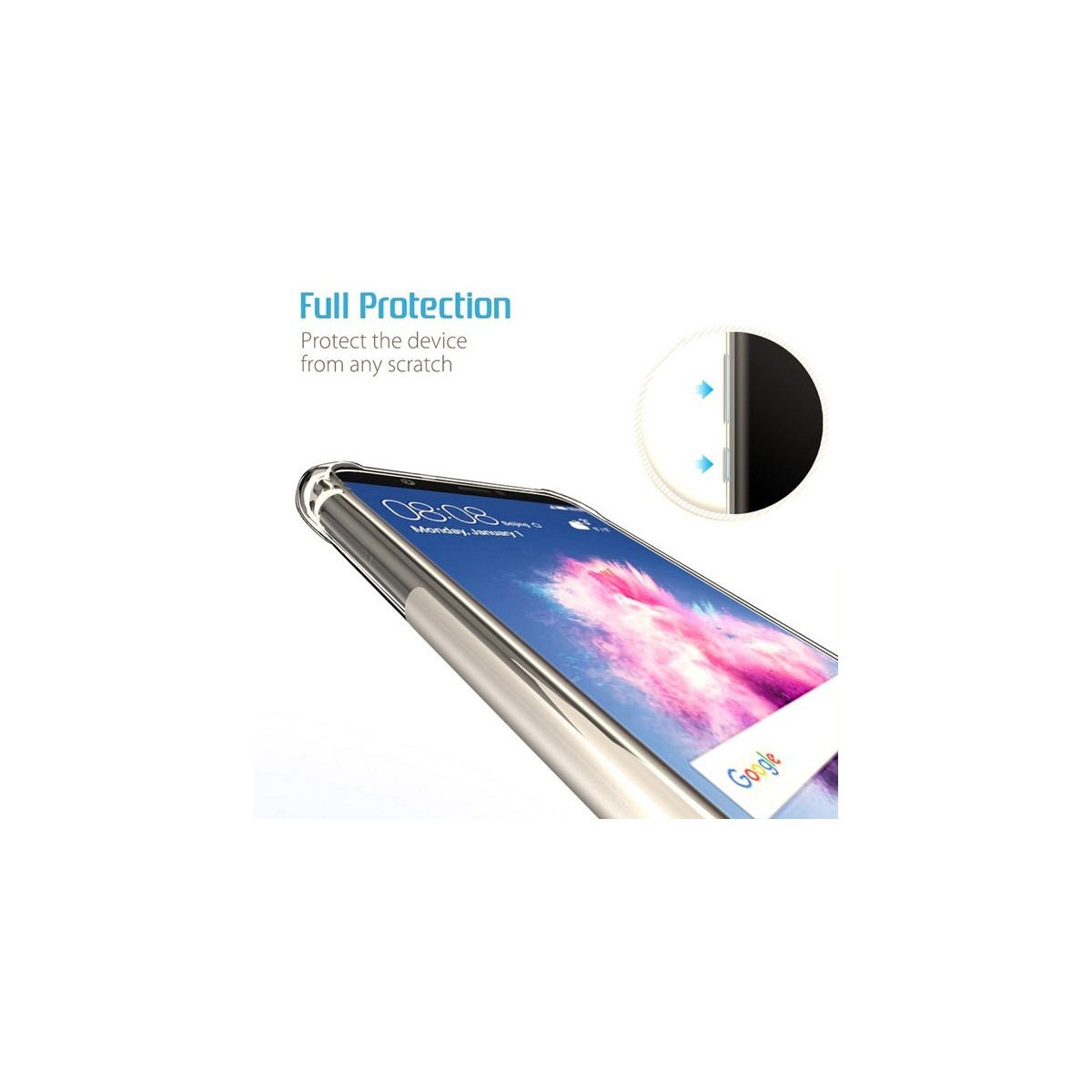 Funda Gel Tpu Anti-Shock Transparente para Huawei P Smart