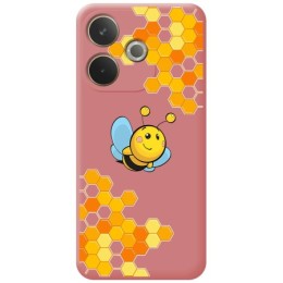 Funda Silicona Líquida Rosa para Oppo A5 Pro 5G diseño Abeja Dibujos