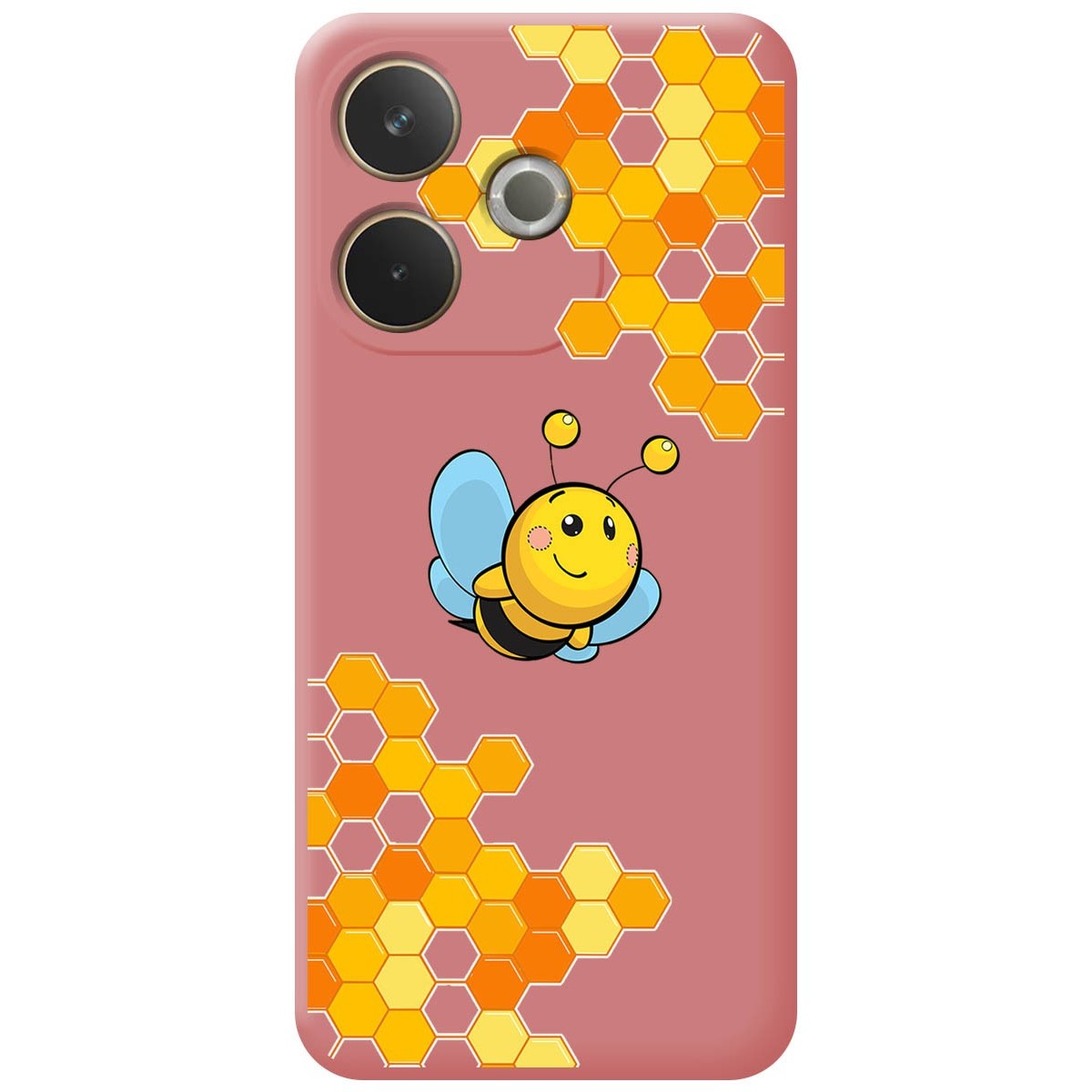 Funda Silicona Líquida Rosa para Oppo A5 Pro 5G diseño Abeja Dibujos
