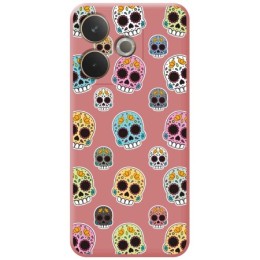 Funda Silicona Líquida Rosa para Oppo A5 Pro 5G diseño Catrina Dibujos