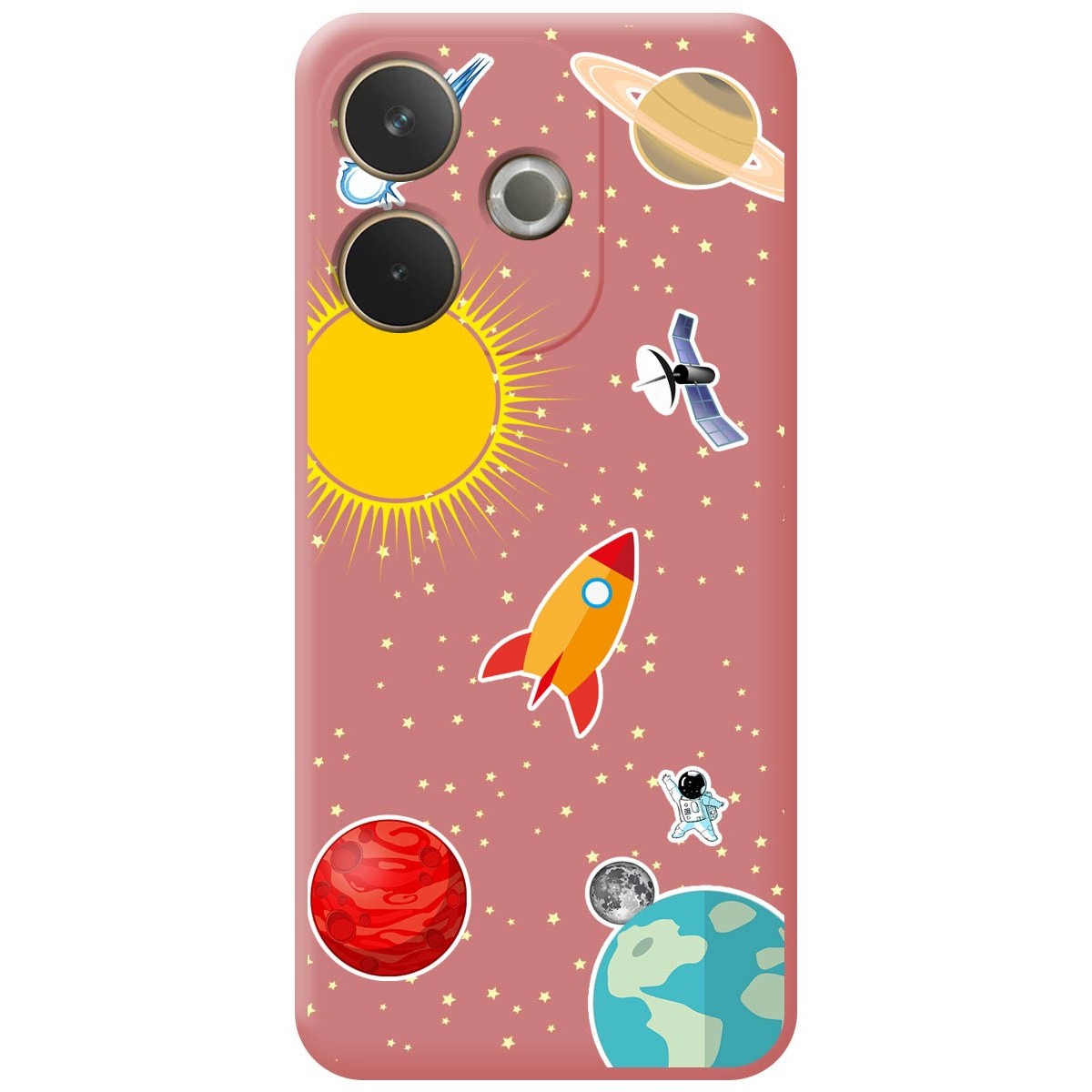 Funda Silicona Líquida Rosa para Oppo A5 Pro 5G diseño Espacio Dibujos