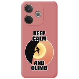 Funda Silicona Líquida Rosa para Oppo A5 Pro 5G diseño Hombre Escalada Dibujos