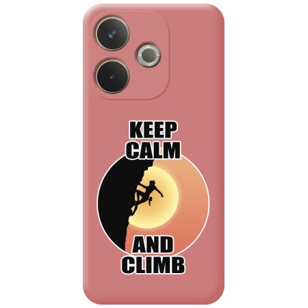 Funda Silicona Líquida Rosa para Oppo A5 Pro 5G diseño Mujer Escalada Dibujos