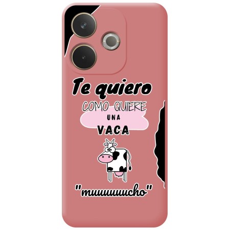 Funda Silicona Líquida Rosa para Oppo A5 Pro 5G diseño Vaca Dibujos