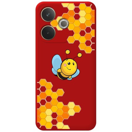 Funda Silicona Líquida Roja para Oppo A5 Pro 5G diseño Abeja Dibujos