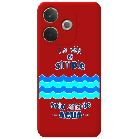 Funda Silicona Líquida Roja para Oppo A5 Pro 5G diseño Agua Dibujos