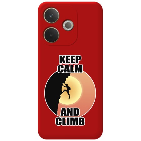 Funda Silicona Líquida Roja para Oppo A5 Pro 5G diseño Hombre Escalada Dibujos