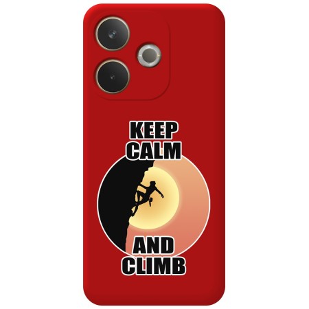 Funda Silicona Líquida Roja para Oppo A5 Pro 5G diseño Mujer Escalada Dibujos