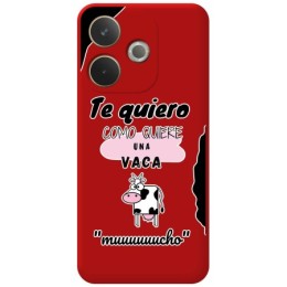Funda Silicona Líquida Roja para Oppo A5 Pro 5G diseño Vaca Dibujos