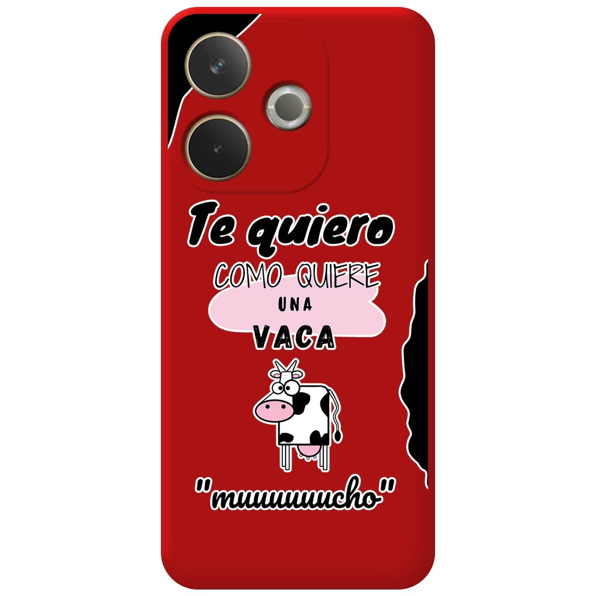 Funda Silicona Líquida Roja para Oppo A5 Pro 5G diseño Vaca Dibujos