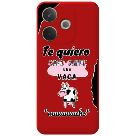 Funda Silicona Líquida Roja para Oppo A5 Pro 5G diseño Vaca Dibujos