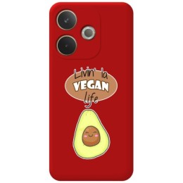 Funda Silicona Líquida Roja para Oppo A5 Pro 5G diseño Vegan Life Dibujos