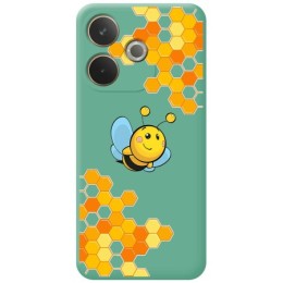 Funda Silicona Líquida Verde para Oppo A5 Pro 5G diseño Abeja Dibujos