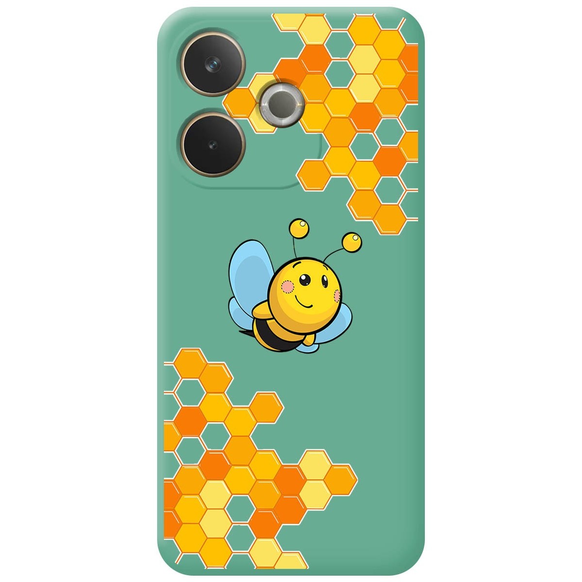 Funda Silicona Líquida Verde para Oppo A5 Pro 5G diseño Abeja Dibujos