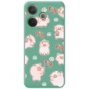 Funda Silicona Líquida Verde para Oppo A5 Pro 5G diseño Cerdos Dibujos