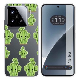 Funda Silicona Transparente para Xiaomi 15 5G diseño Cactus Dibujos