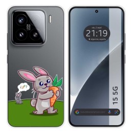 Funda Silicona Transparente para Xiaomi 15 5G diseño Conejo Dibujos