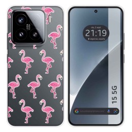 Funda Silicona Transparente para Xiaomi 15 5G diseño Flamenco Dibujos