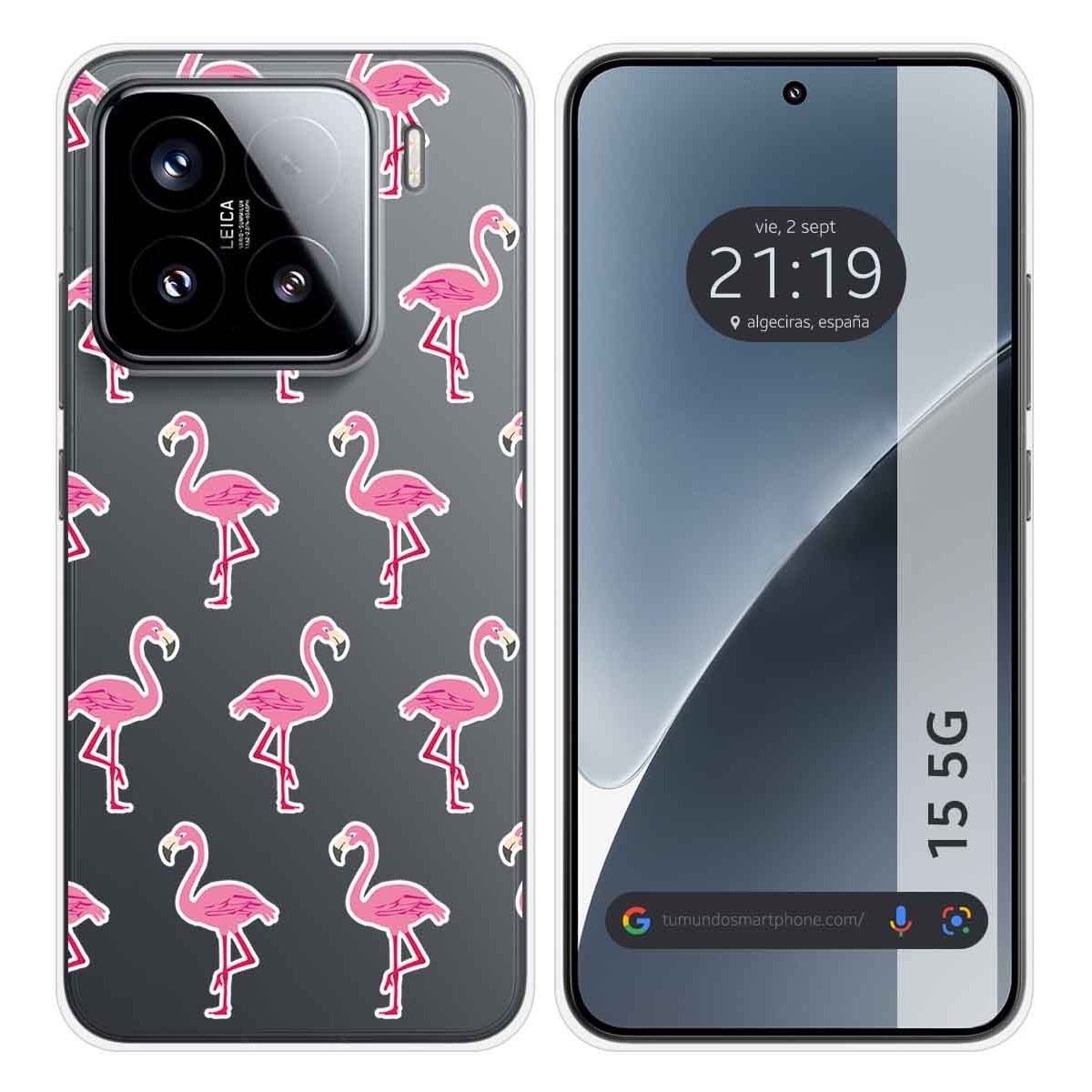 Funda Silicona Transparente para Xiaomi 15 5G diseño Flamenco Dibujos