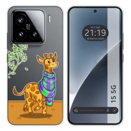 Funda Silicona Transparente para Xiaomi 15 5G diseño Jirafa Dibujos