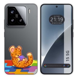 Funda Silicona Transparente para Xiaomi 15 5G diseño Leopardo Dibujos