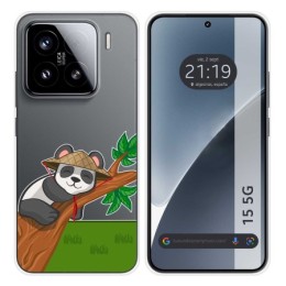 Funda Silicona Transparente para Xiaomi 15 5G diseño Panda Dibujos