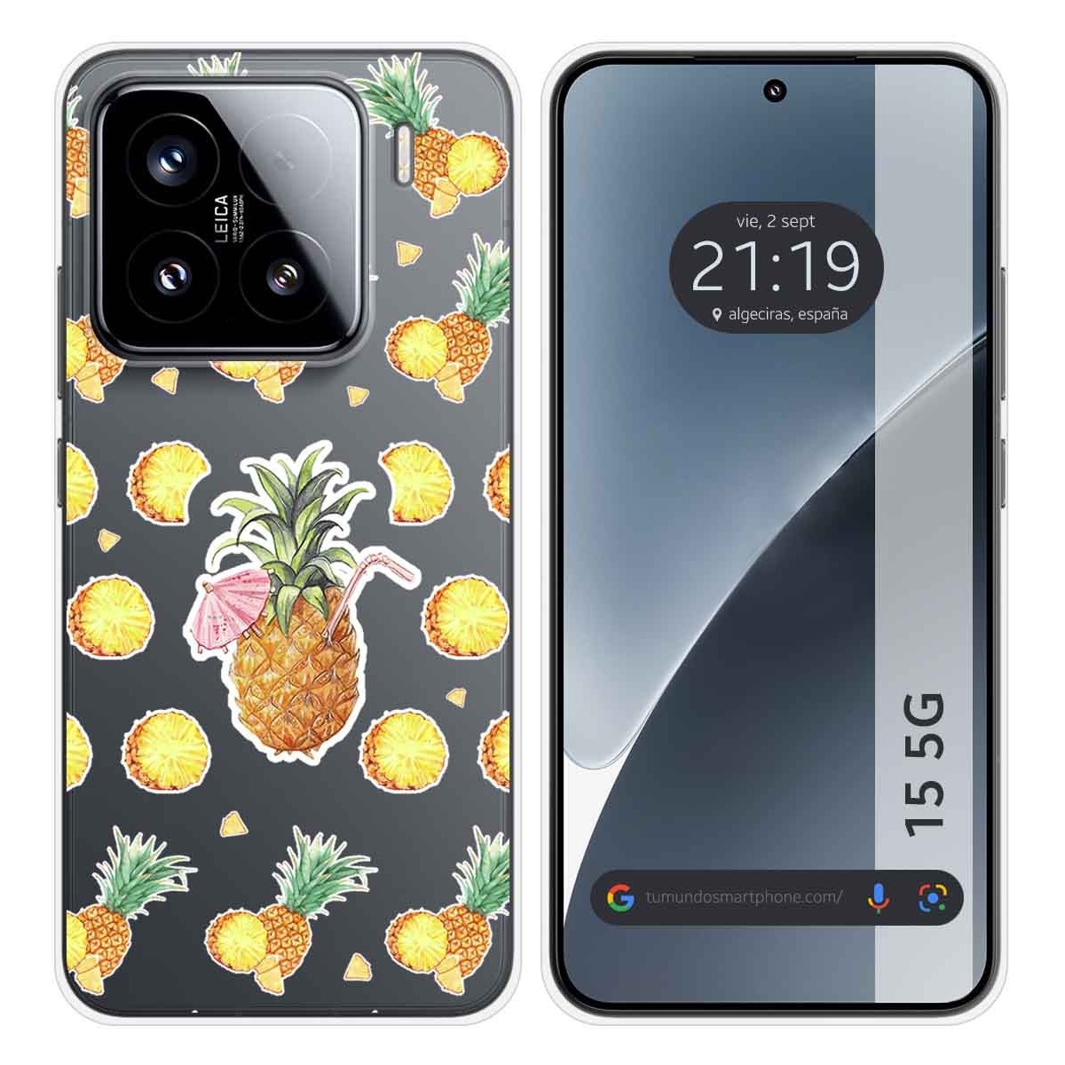 Funda Silicona Transparente para Xiaomi 15 5G diseño Piña Dibujos