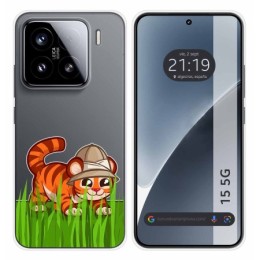 Funda Silicona Transparente para Xiaomi 15 5G diseño Tigre Dibujos