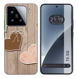 Funda Silicona para Xiaomi 15 5G diseño Corazones Madera Dibujos