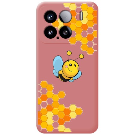 Funda Silicona Líquida Rosa para Xiaomi 15 5G diseño Abeja Dibujos