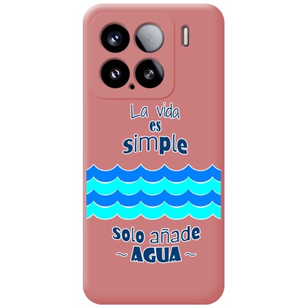 Funda Silicona Líquida Rosa para Xiaomi 15 5G diseño Agua Dibujos