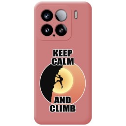 Funda Silicona Líquida Rosa para Xiaomi 15 5G diseño Hombre Escalada Dibujos