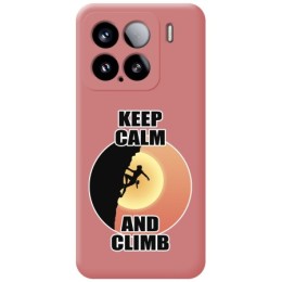 Funda Silicona Líquida Rosa para Xiaomi 15 5G diseño Mujer Escalada Dibujos