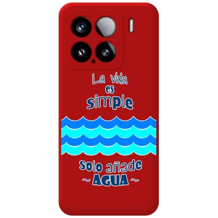 Funda Silicona Líquida Roja para Xiaomi 15 5G diseño Agua Dibujos