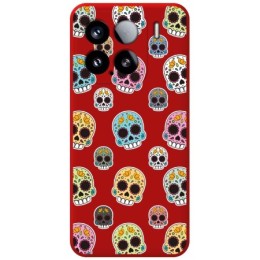 Funda Silicona Líquida Roja para Xiaomi 15 5G diseño Catrina Dibujos