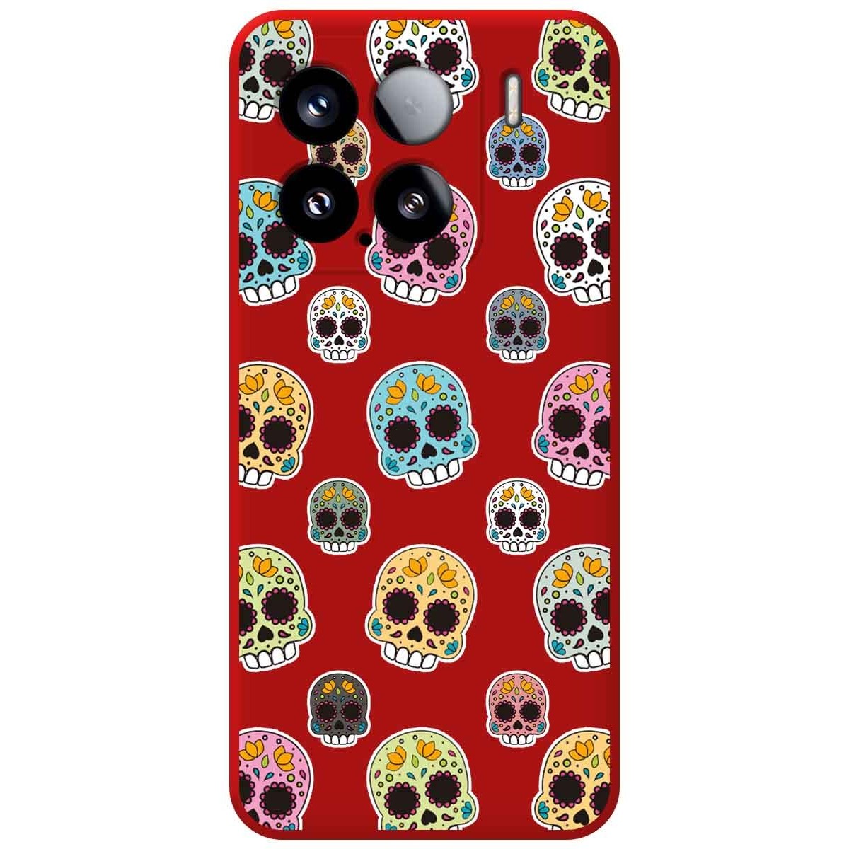 Funda Silicona Líquida Roja para Xiaomi 15 5G diseño Catrina Dibujos