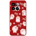 Funda Silicona Líquida Roja para Xiaomi 15 5G diseño Cerdos Dibujos