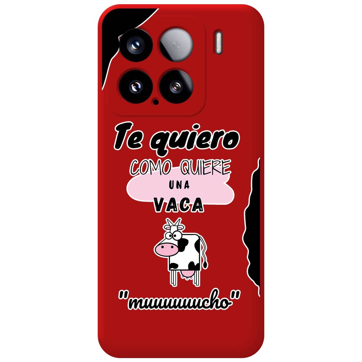 Funda Silicona Líquida Roja para Xiaomi 15 5G diseño Vaca Dibujos