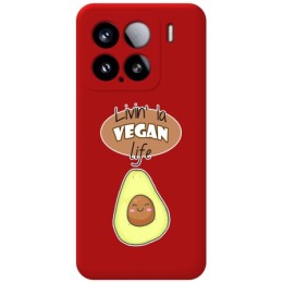 Funda Silicona Líquida Roja para Xiaomi 15 5G diseño Vegan Life Dibujos