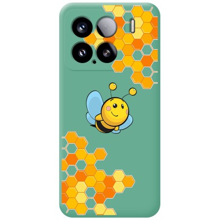 Funda Silicona Líquida Verde para Xiaomi 15 5G diseño Abeja Dibujos