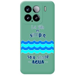 Funda Silicona Líquida Verde para Xiaomi 15 5G diseño Agua Dibujos