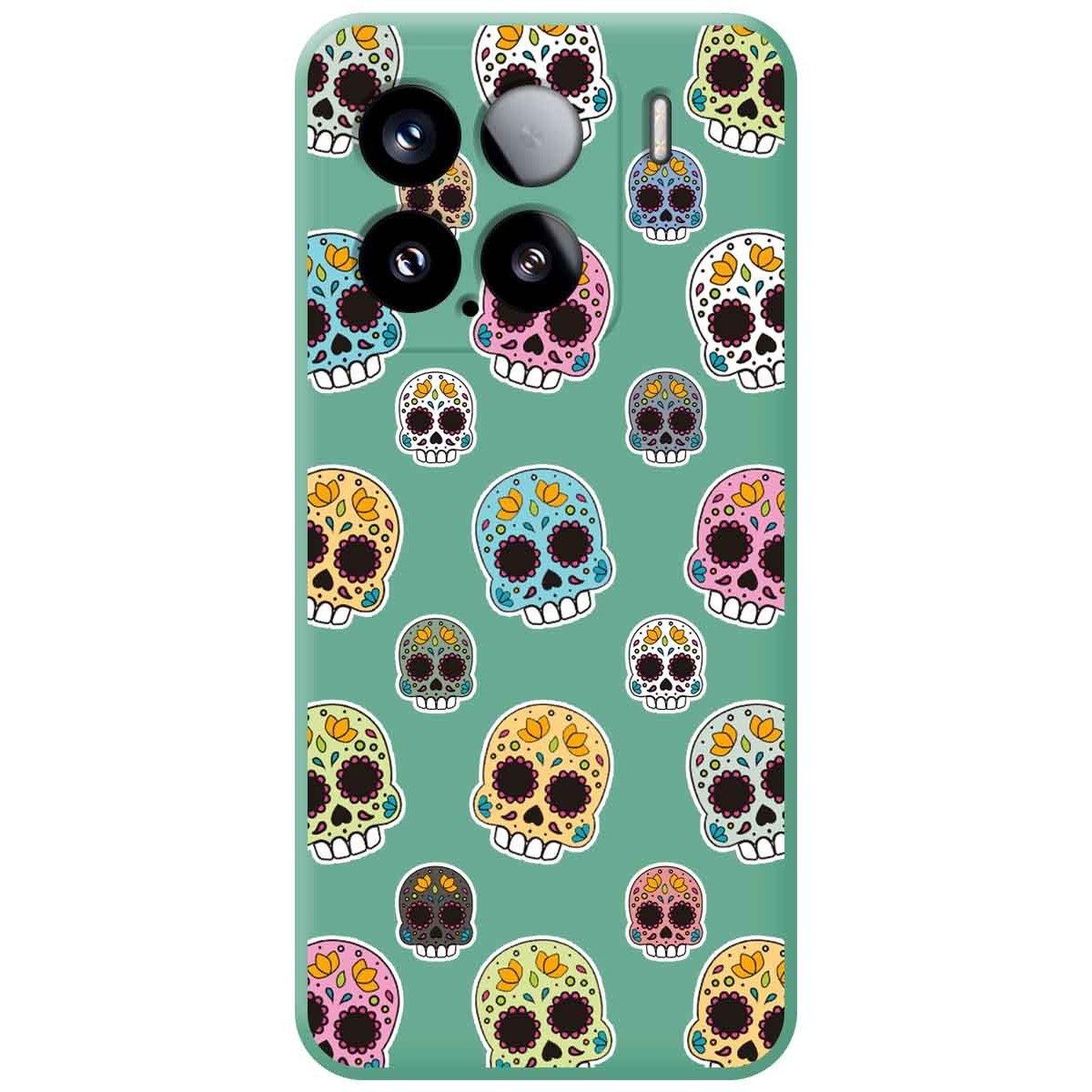 Funda Silicona Líquida Verde para Xiaomi 15 5G diseño Catrina Dibujos