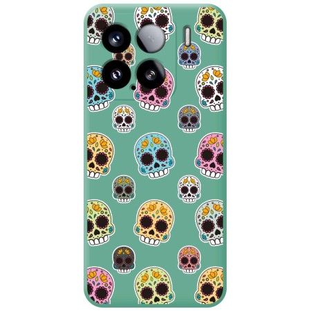 Funda Silicona Líquida Verde para Xiaomi 15 5G diseño Catrina Dibujos